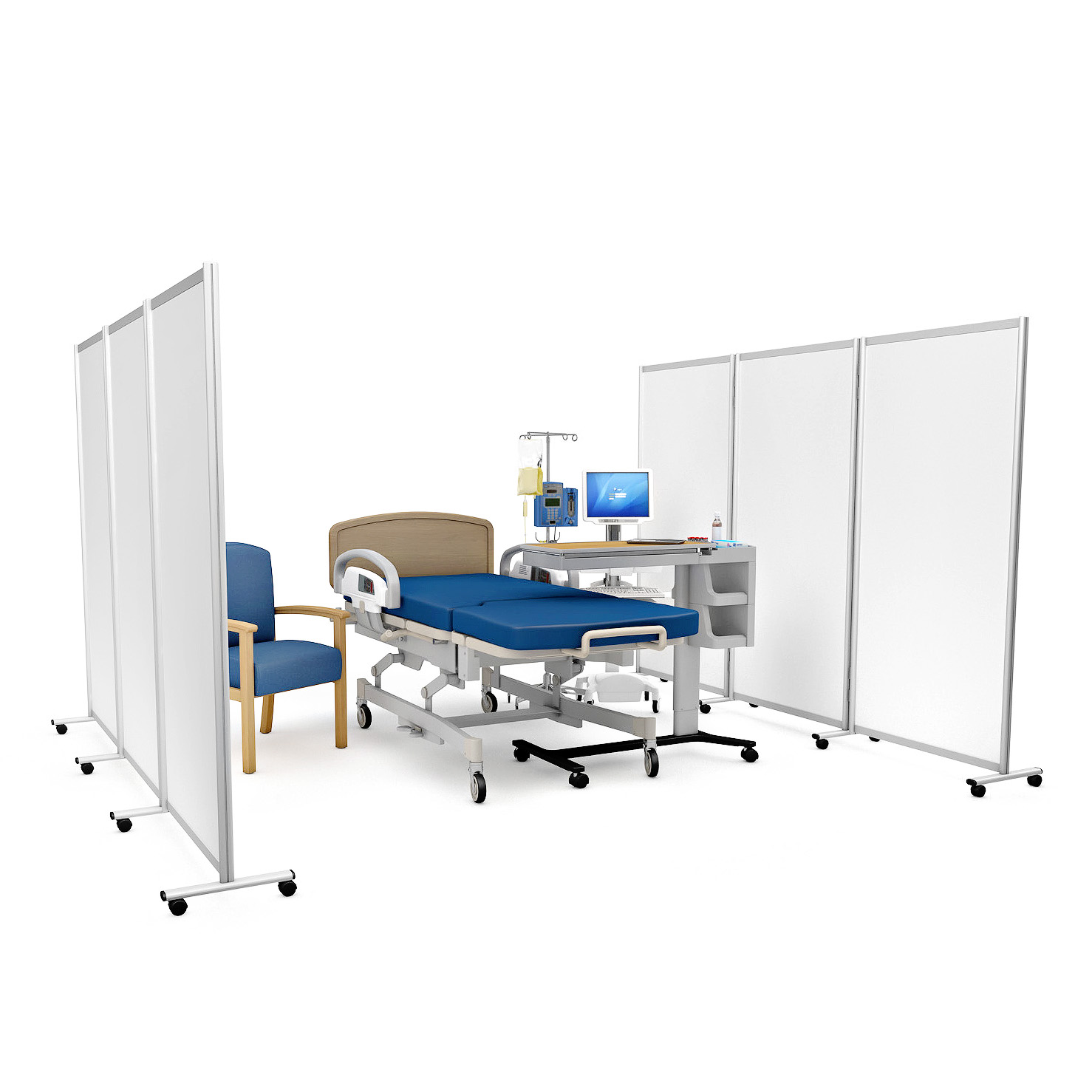 GUARDIAN DIGNITY® Mobile Medical Screens Provide Privacy For Patients On Hospital Ward