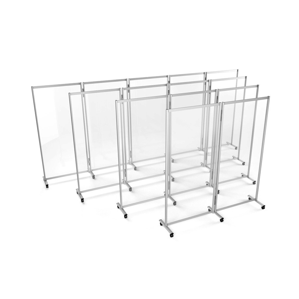 GUARDIAN Clear Acrylic Mobile Office Screens Can Be Used As Stand Alone Protective Barriers or Linked To Multiple Other Screens