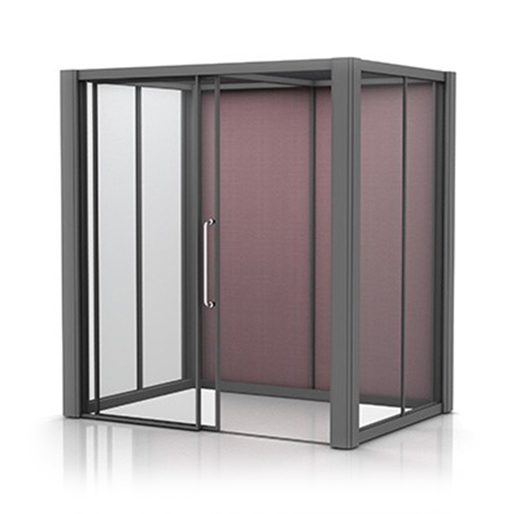 2x1.5m Meeting Pod with Glass Walls and Sliding Door