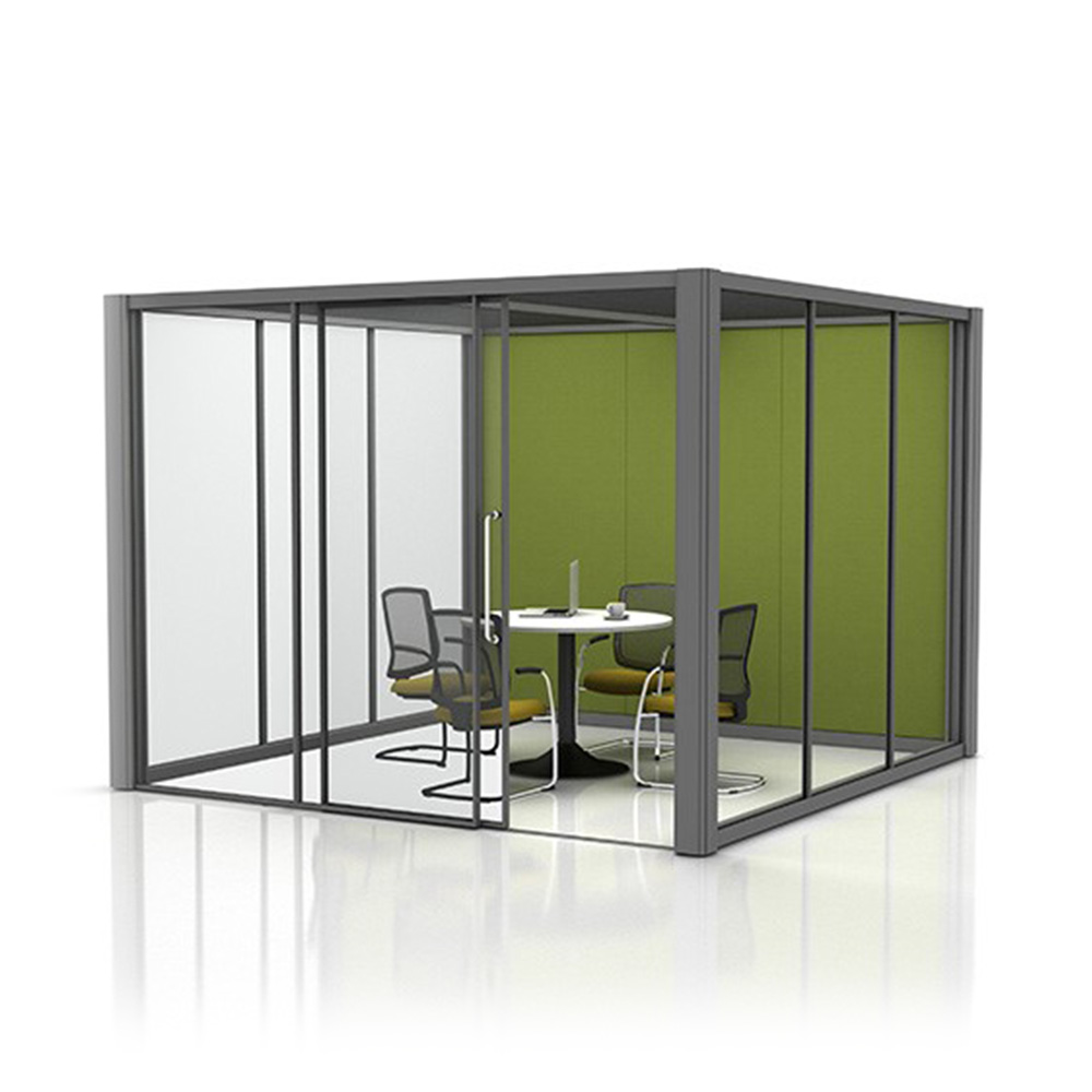 3m x 3m Glass Office Pod with Office Furniture