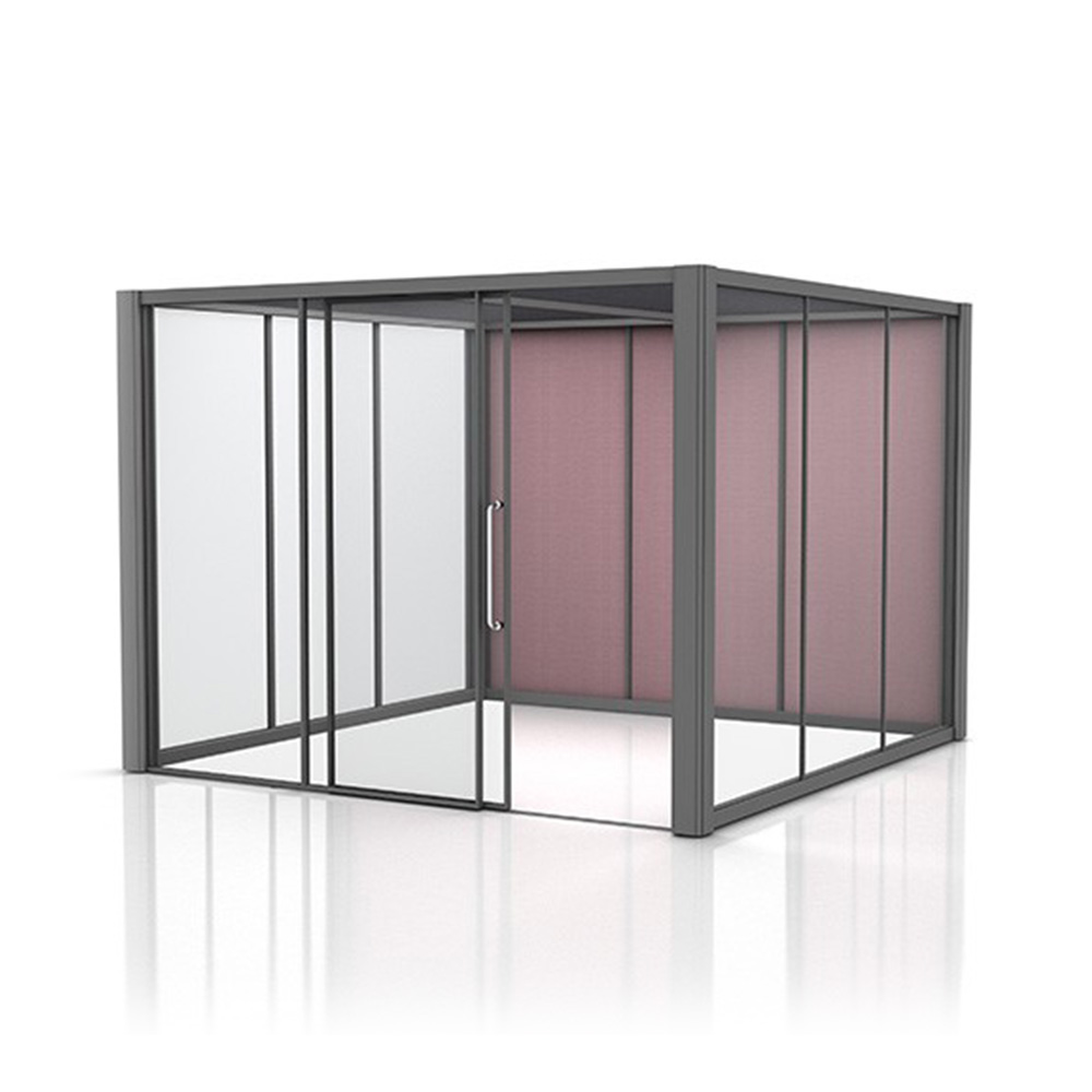 3x3m Glass Meeting Pod Freestanding with Glass and Fabric Walls