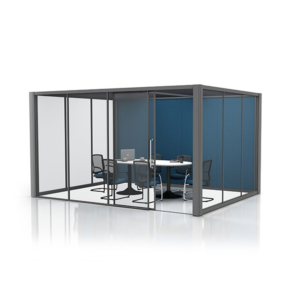 4x3m Glass Office Meeting Pod with Office Furniture