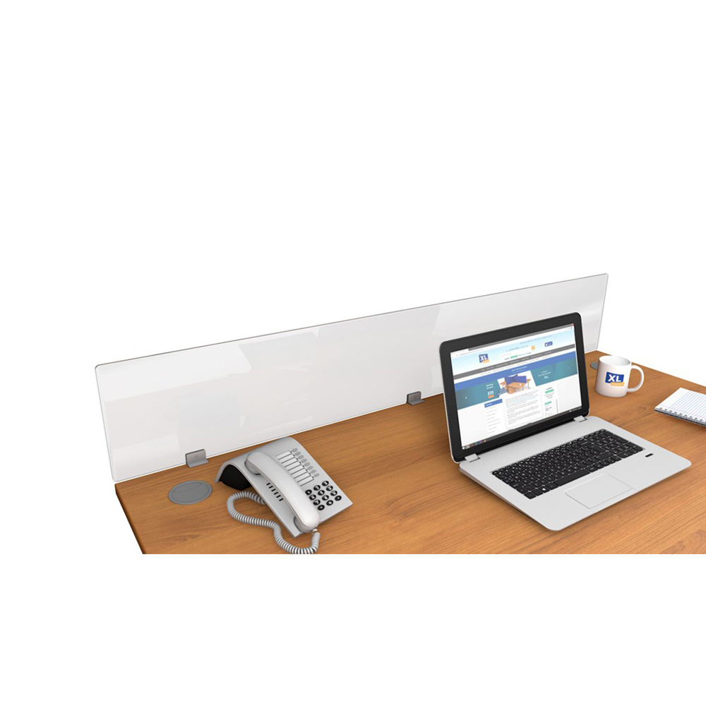 Clear Glass Perspex Desk Divider Screens 300mm Height - Helps To Create Segregated Desks in an Open Plan Workplace