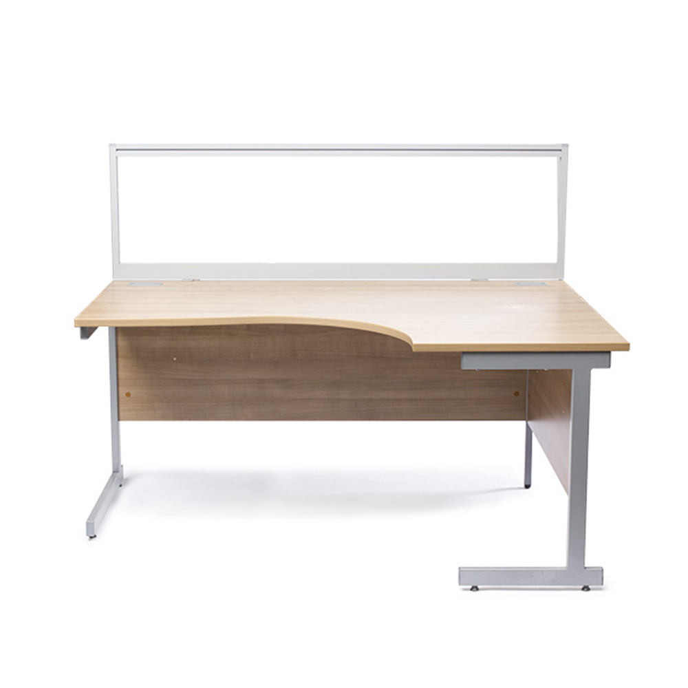 Glazed Acrylic Desk Screen With Single Tool Rail - Ideal Social Distancing Screens For Offices