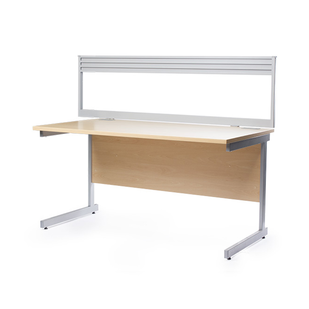Glazed Acrylic Desk Screens Feature A Triple Tool ail For Holding Office Accessories