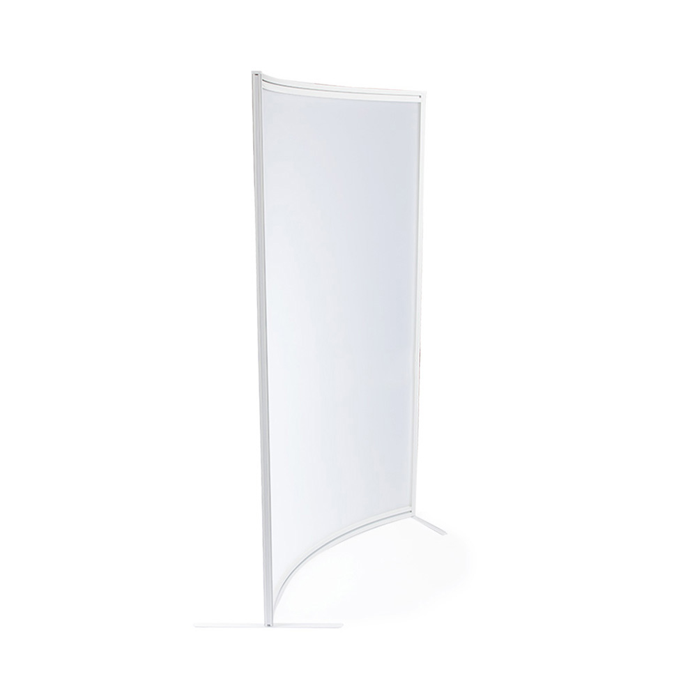 Curved Acrylic Office Screens With Clear or Frosted Acrylic Panels