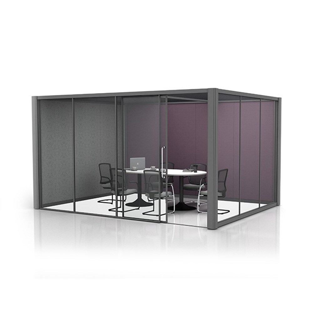 4m x 3m Partially Glazed Meeting Room with Office Furniture