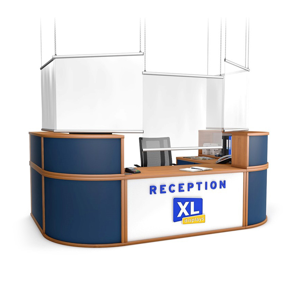Hanging Plastic Social Distancing Screen - Cost-Effective Alternative to Hanging Perspex Screens - Ideal For Reception Counters