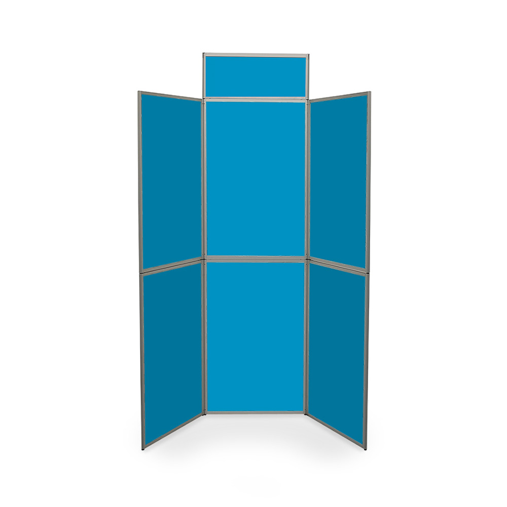 6 Panel Heavy Duty Display Boards with Header Panel in Light Blue