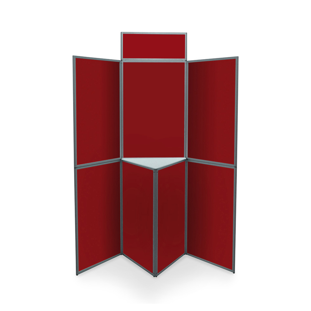 7 Panel Heavy Duty Display Board Kit with Header and Shelf in Red
