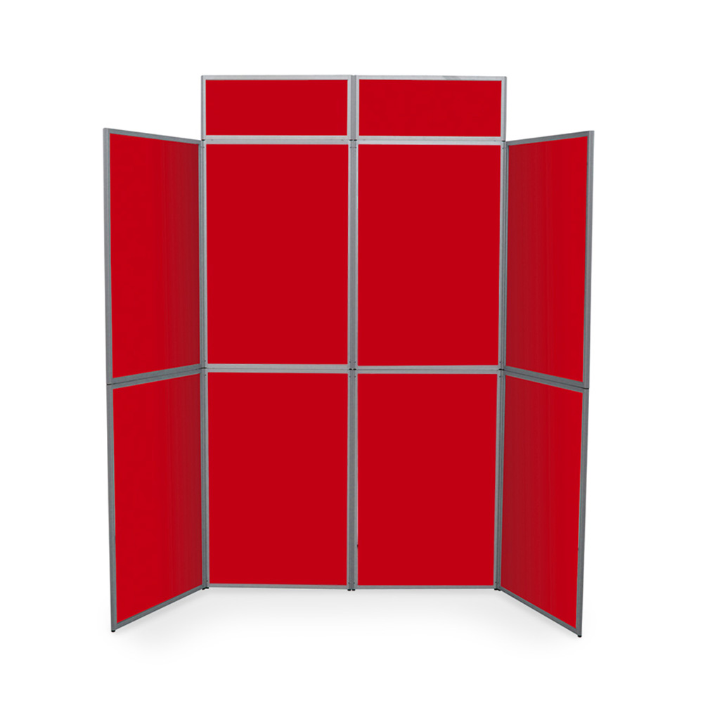 Red fabric 8 Panel Heavy Duty Display Boards with Header Panels