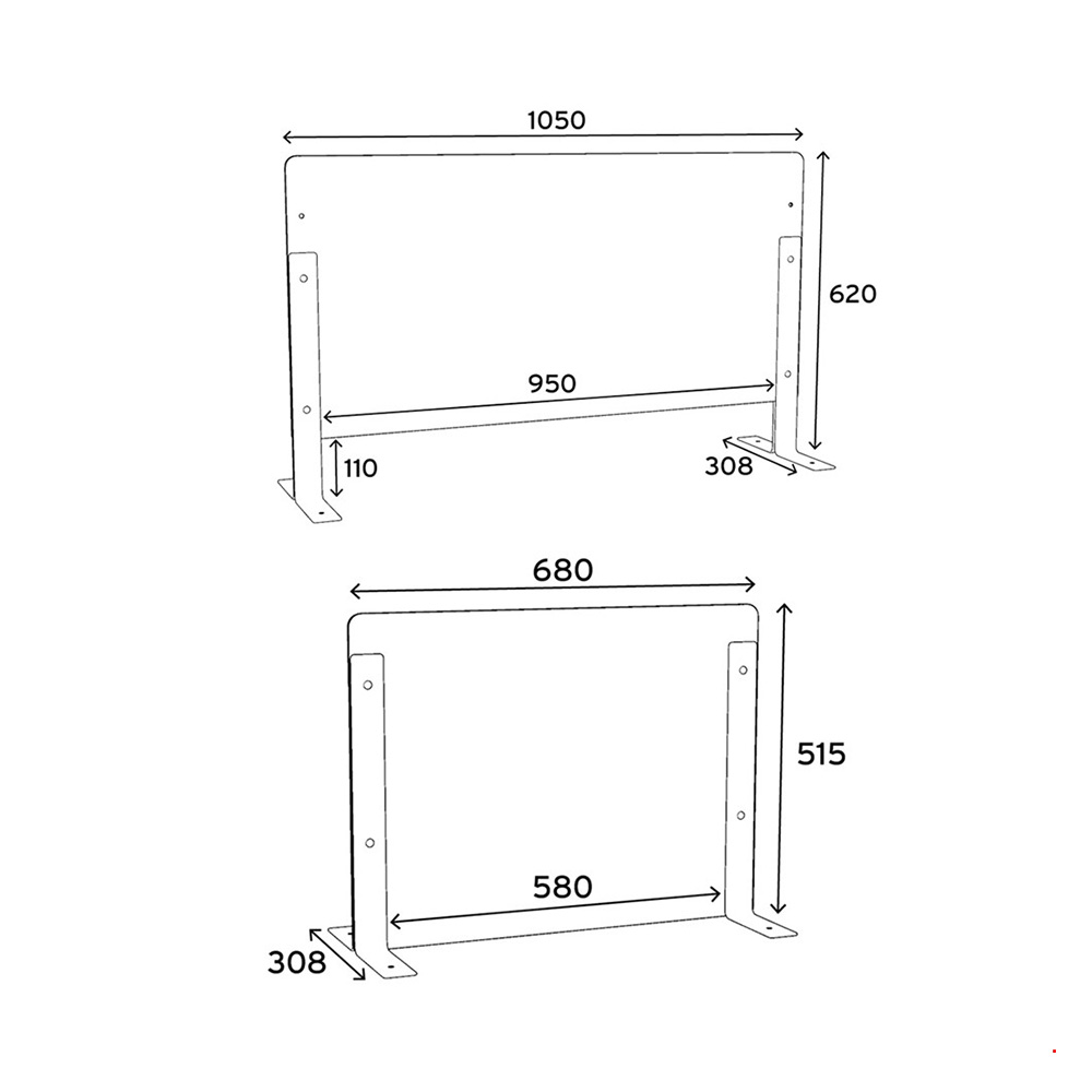 Dimensions Of The Height Adjustable Clear Social Distancing Protection Divider