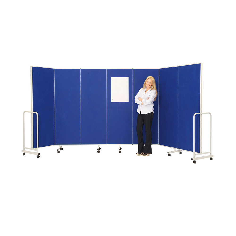 Insta Wall Concertina Partition Screen on Wheels in Blue