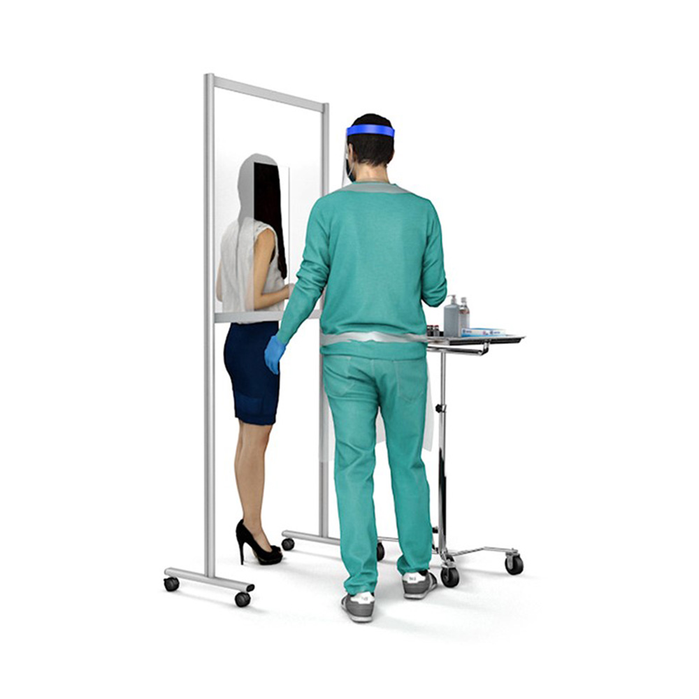 Free Standing Medical Screen - Protective Screen With Cut Out For Safe Vaccinations