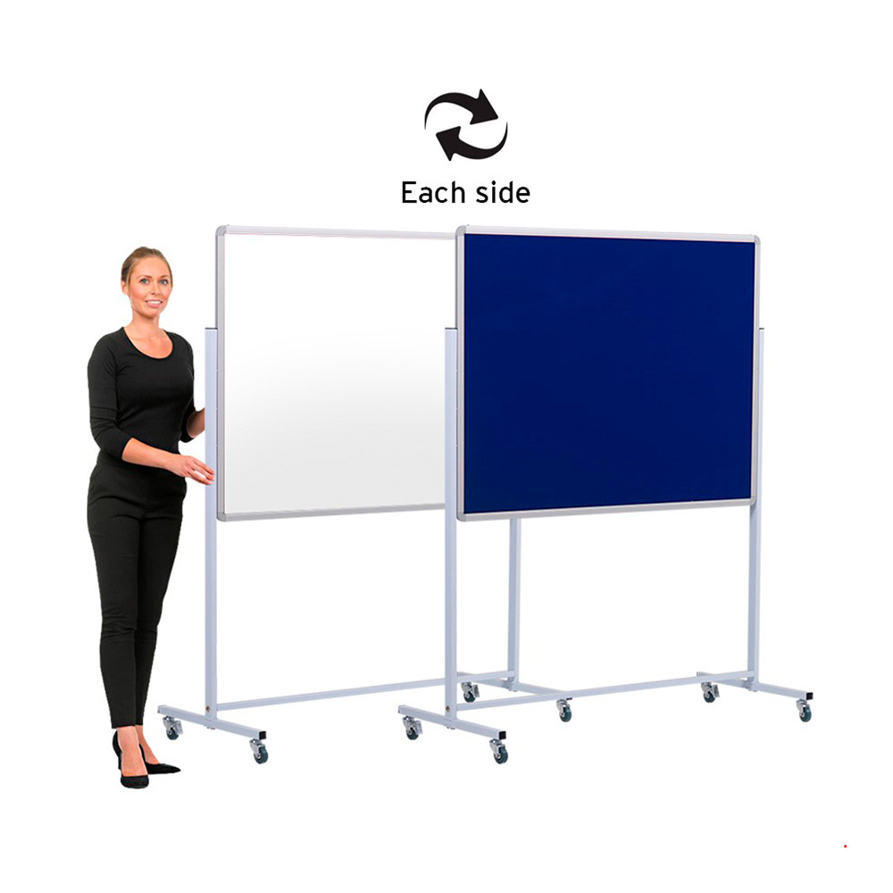 Double Sided Whiteboard with Pinnable Noticeboard On Reverse