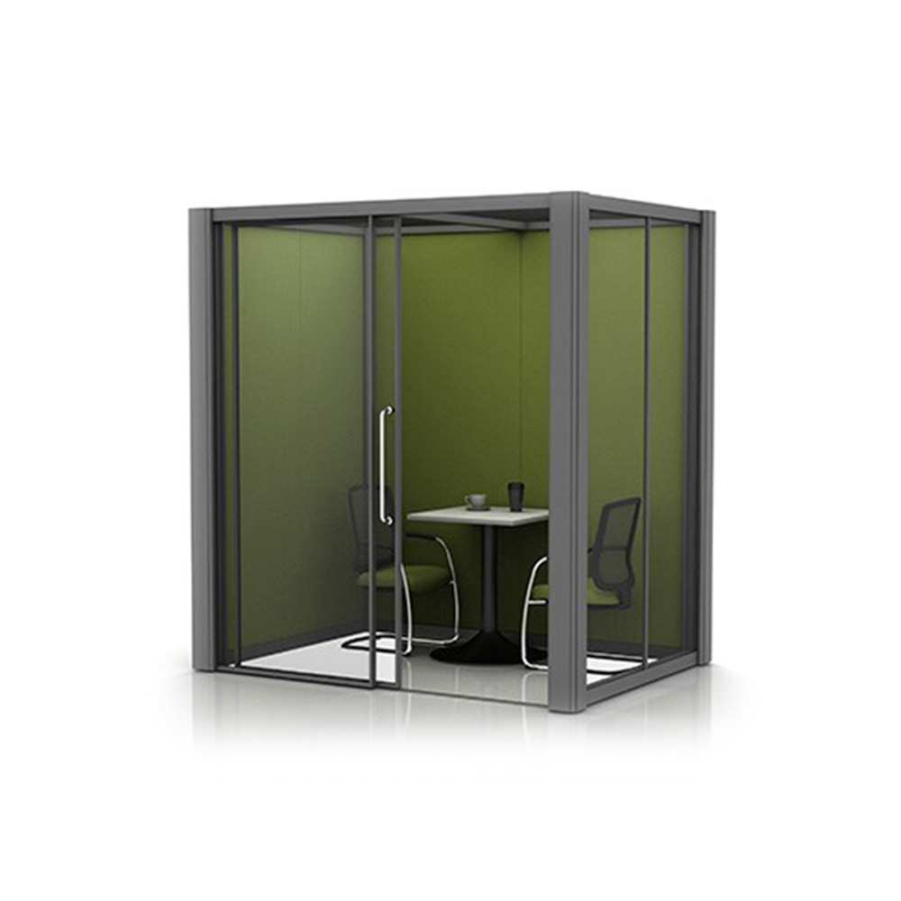 2m x 1.5m Office Meeting Pod with Glass and Fabric Walls