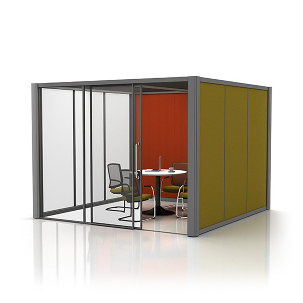 3m x 3m Partially Glazed Meeting Room with Office Furniture