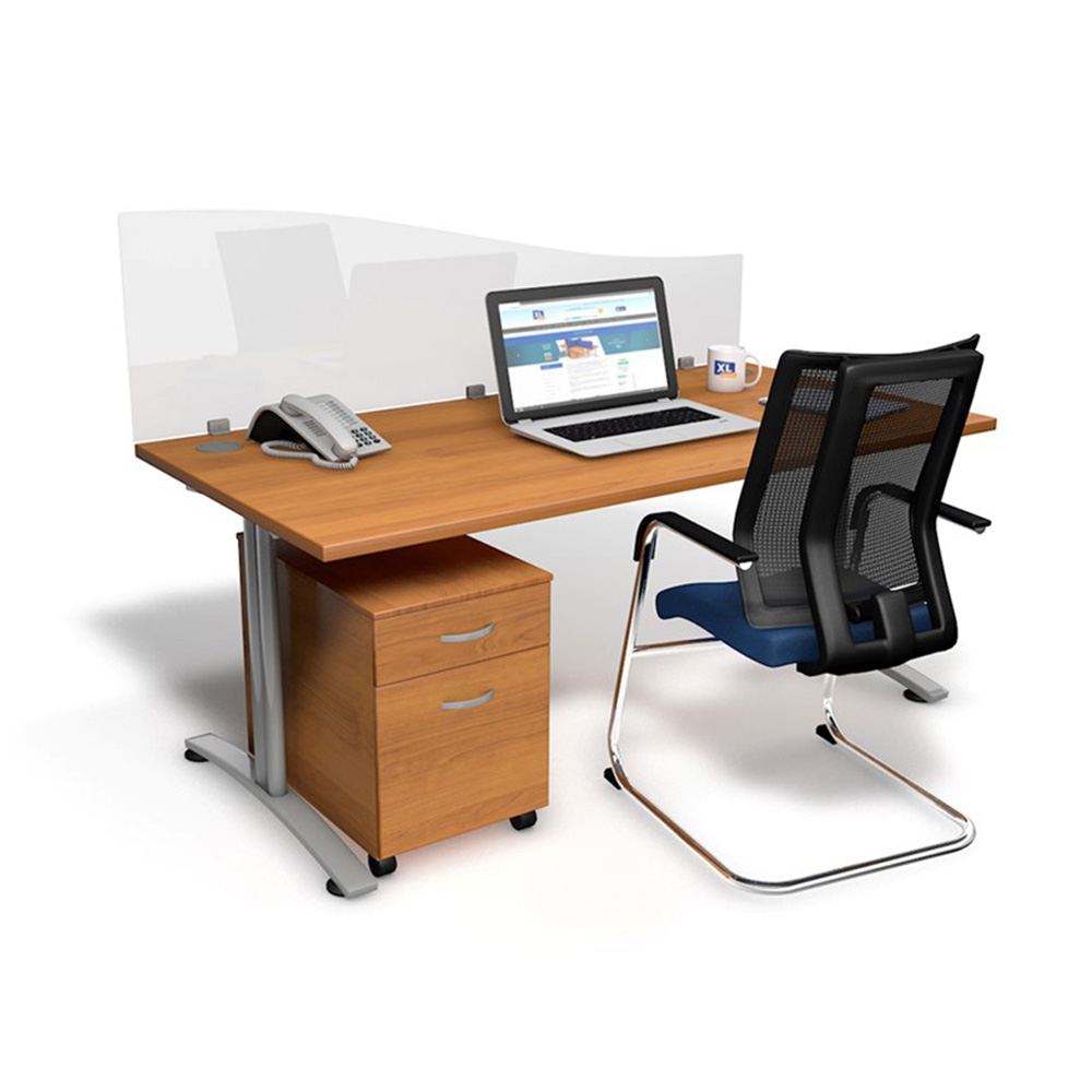 Perspex® Desk Screens Wave Shape - Demountable Protection Screens For Offices
