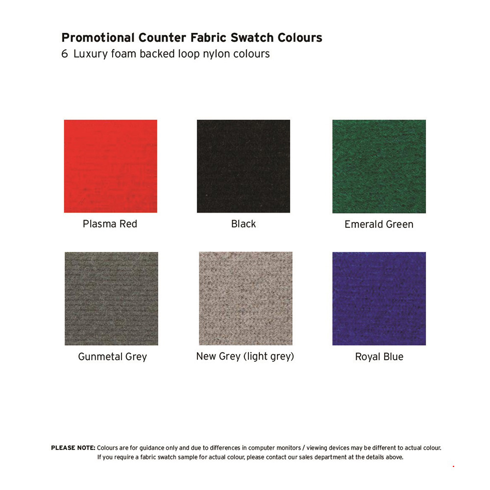 6 Fabric Colour Options for Panel and Pole Display Boards