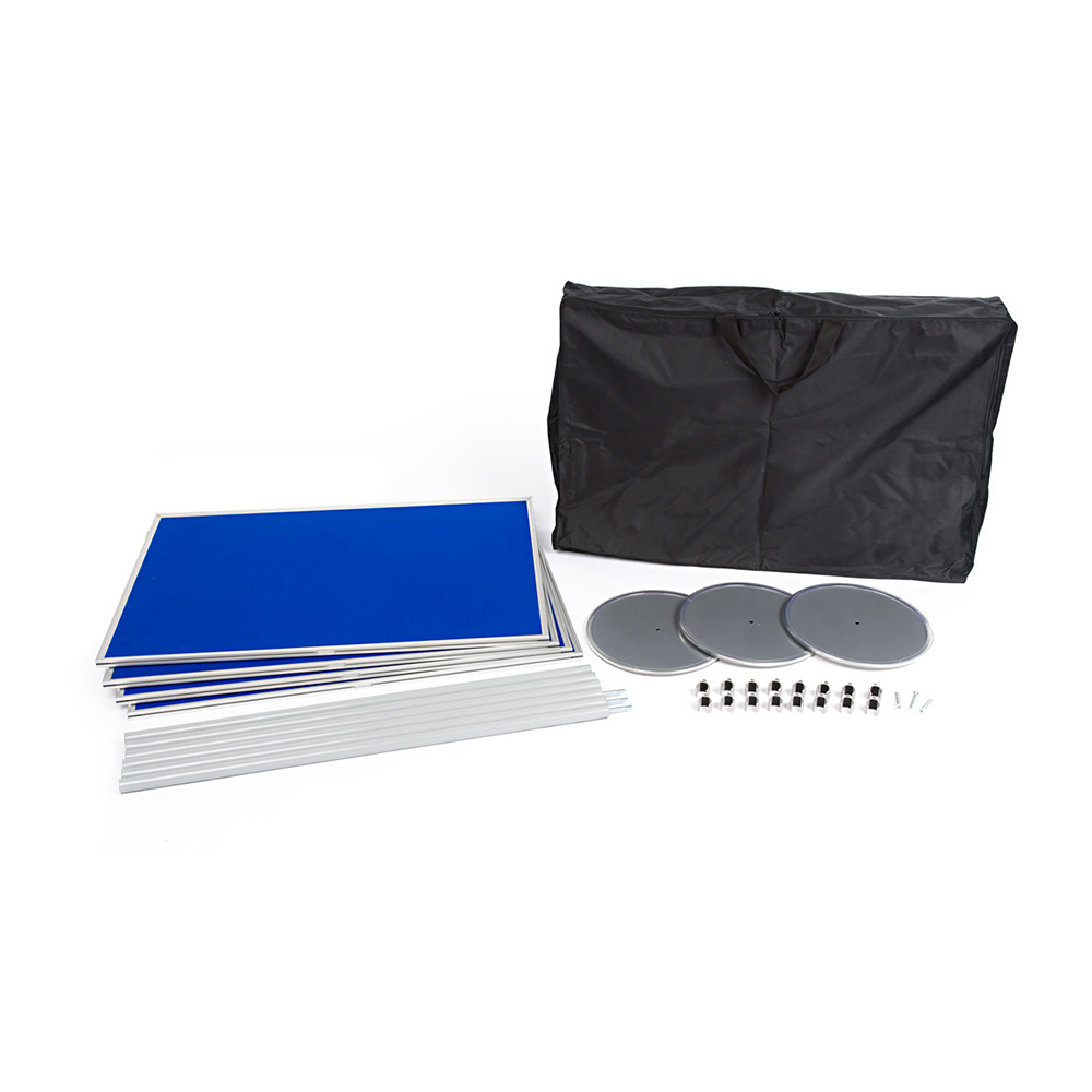 All Parts from Panel and Pole Kit inliding Boards, Feet and Carry Bag