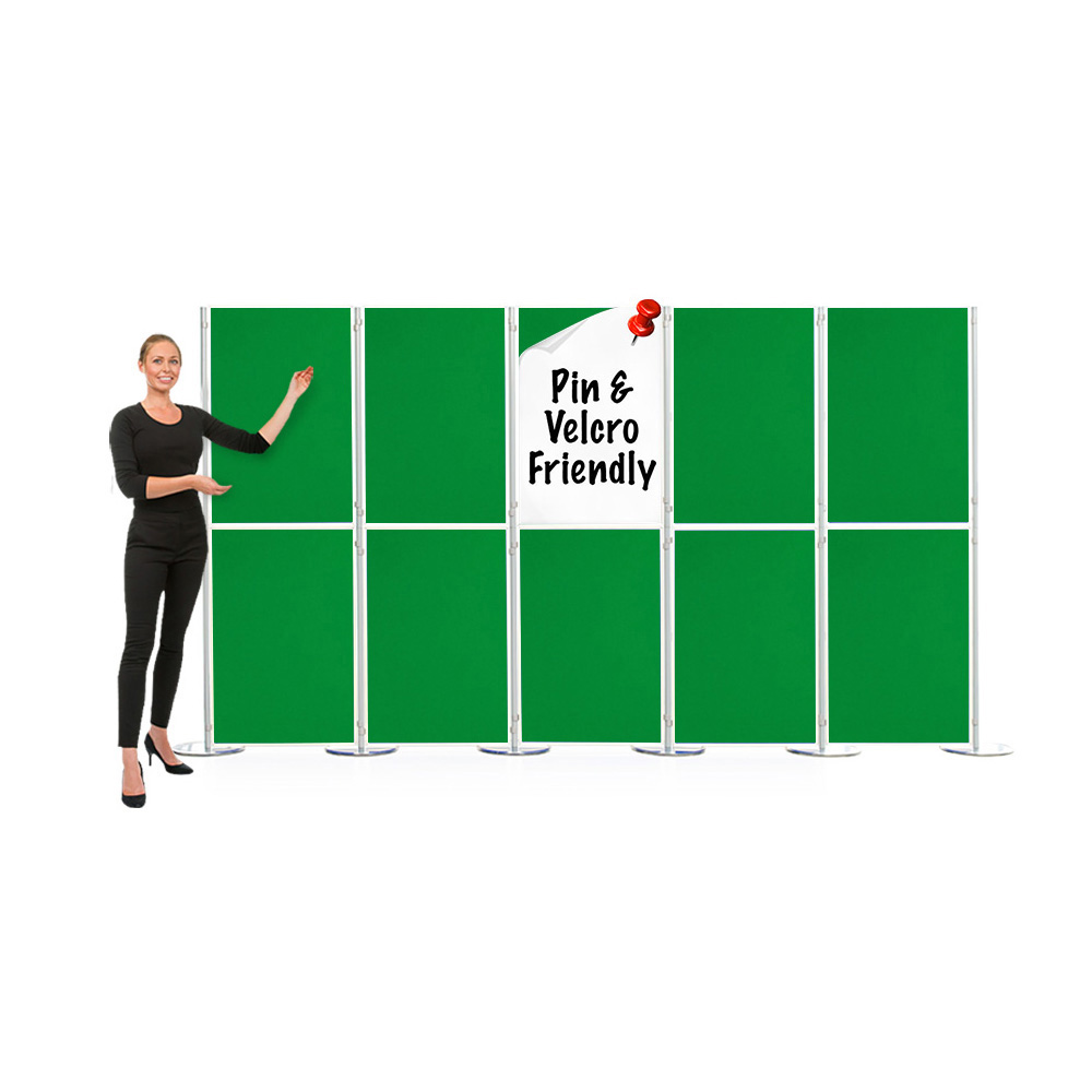 Pinnable 10 Panel and Pole Portable Presentation Boards