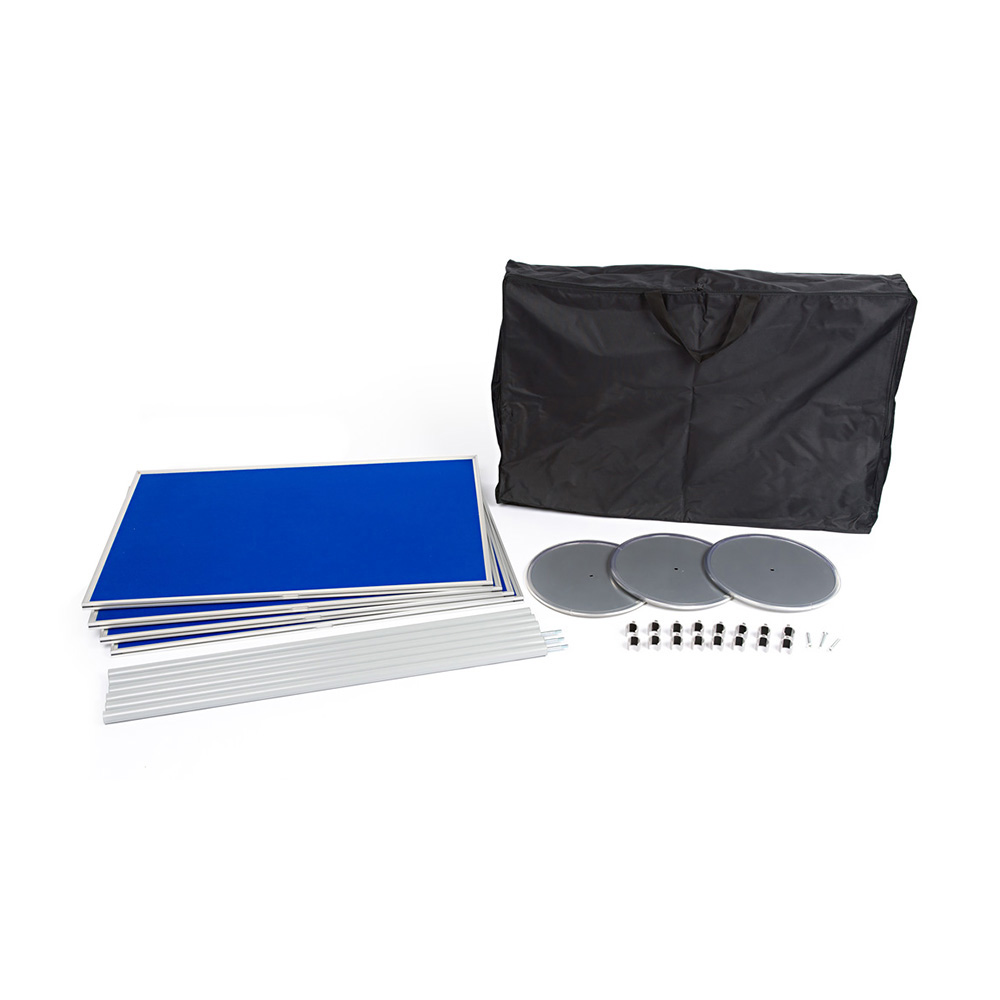 All Contents of Panel and Pole Display Board Kit, Panels, Poles, feet and Carry Bag