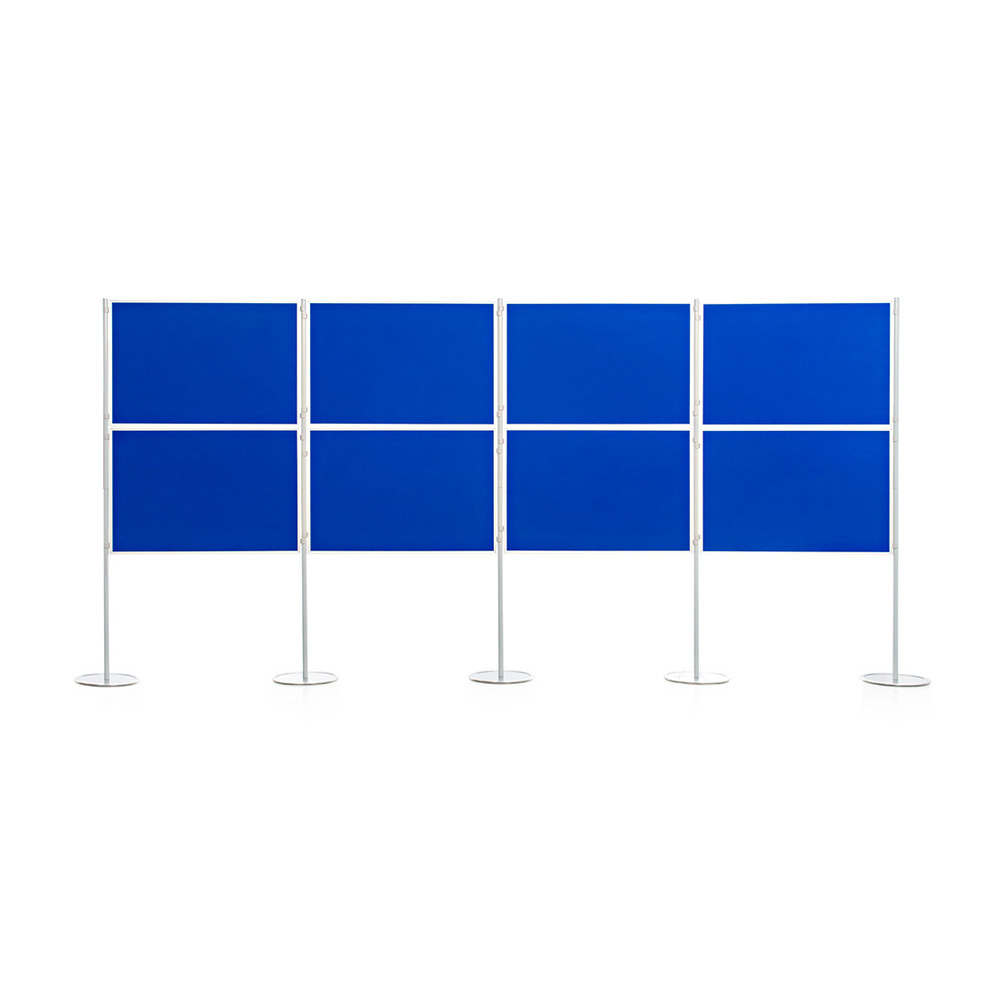 8 Panel and Pole Presentation Board Display Kit in Landscape Orientation with Blue Fabric