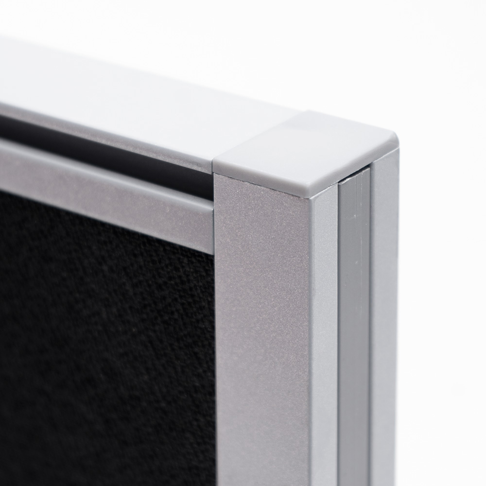 Premium Acoustic Screen Are Encased With a Aluminium Frame in Silver or White With Top Cap And Finishing Strips For  Flush Finish