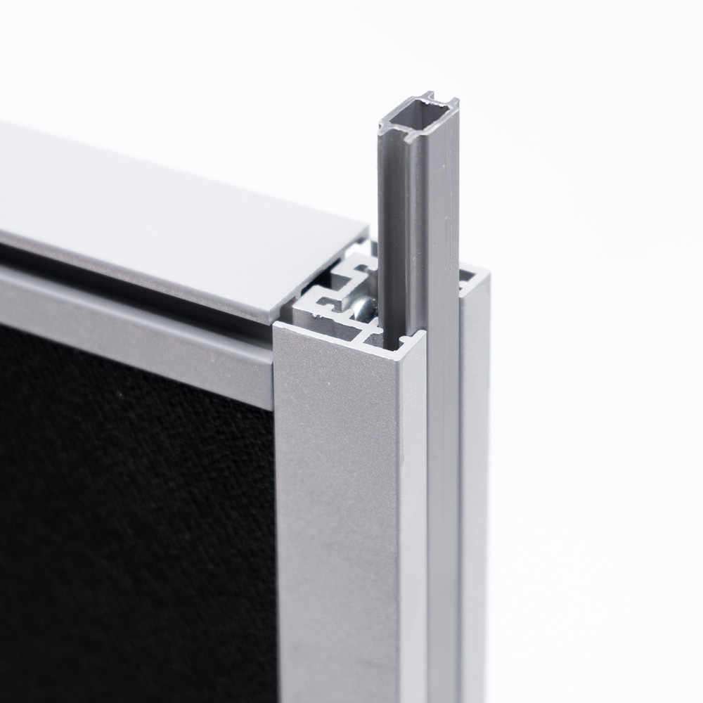 Simply Insert The Strip into The Channel of The Acoustic Screen Aluminium Frame For A Flush Finish, or to Link Two Screens Together