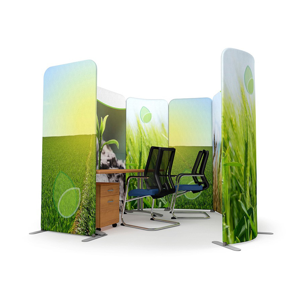 Printed Office Partition Screens Side View