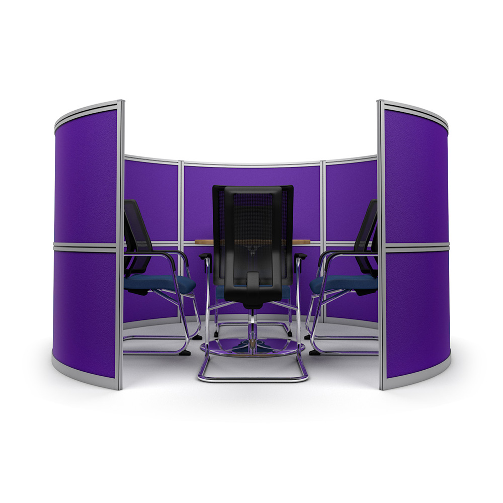 Round Free Standing Office Meeting Pods For Four People 