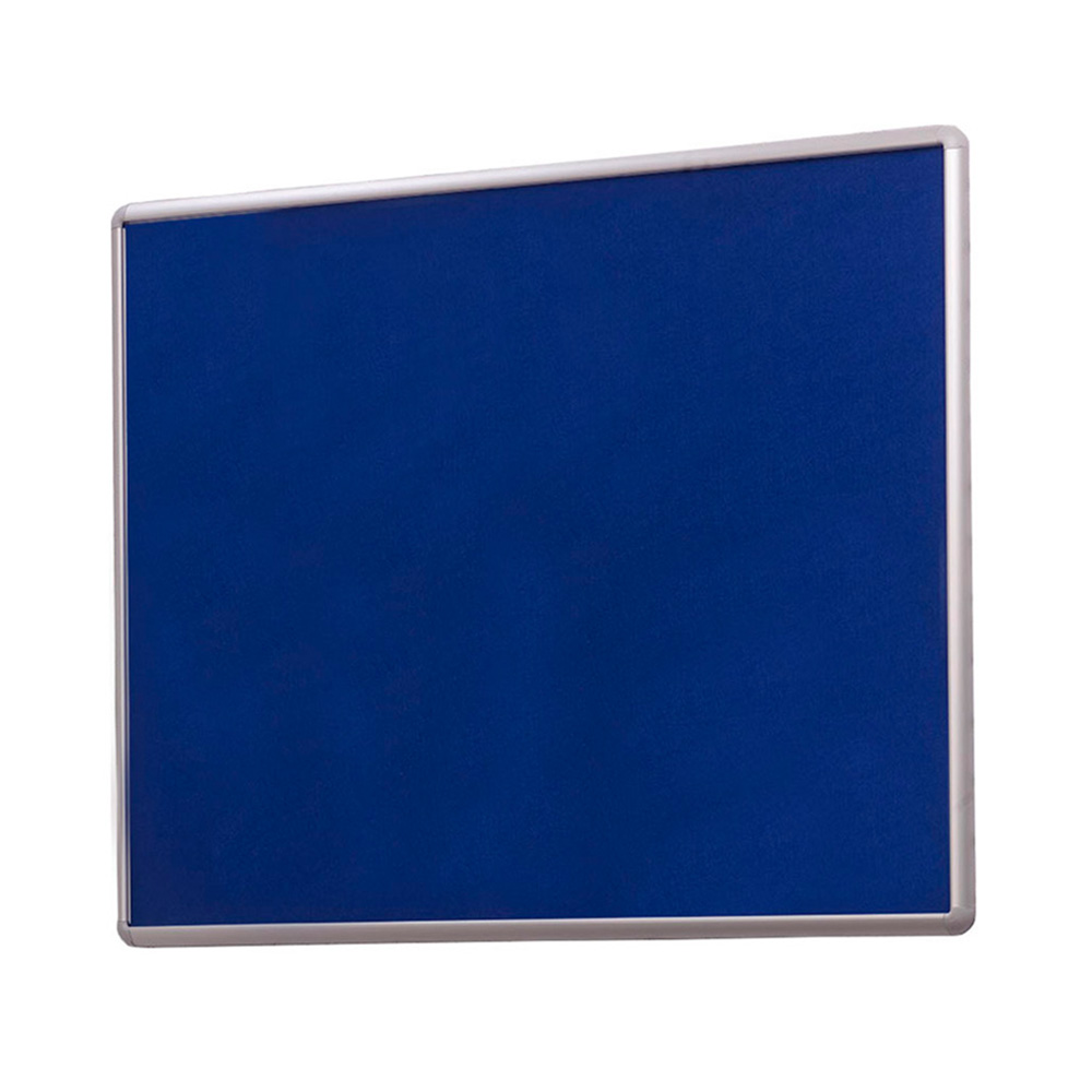 Smartshield Flamesheild Fire Resistant Wall mounted Landscape Noticeboard with Aluminium Frame and Blue Fabric