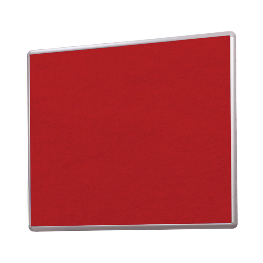 Smartshield Flamesheild Fire Resistant Wall Mountable Landscape Noticeboard with Aluminium Frame and Red Fabric