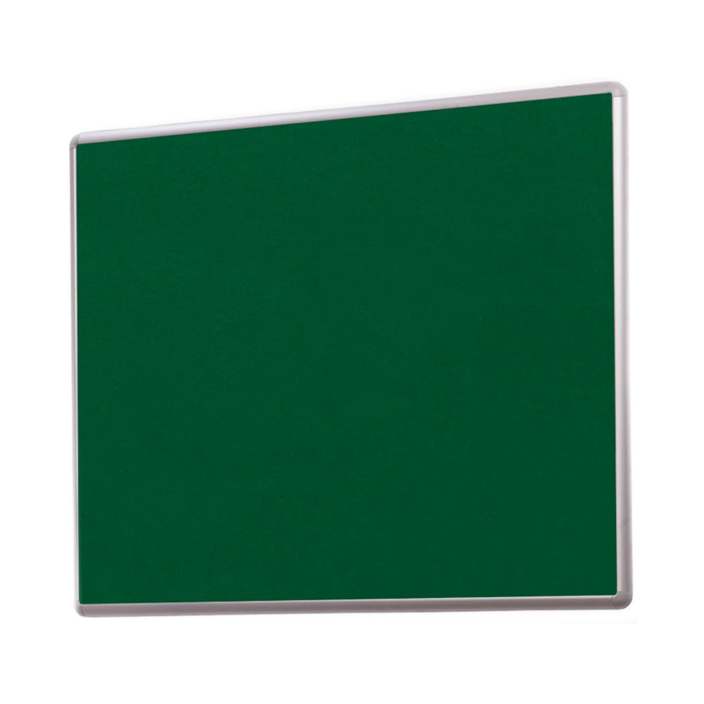 Wall Mounted Landscape Noticeboard with Aluminium Frame and Green Fabric