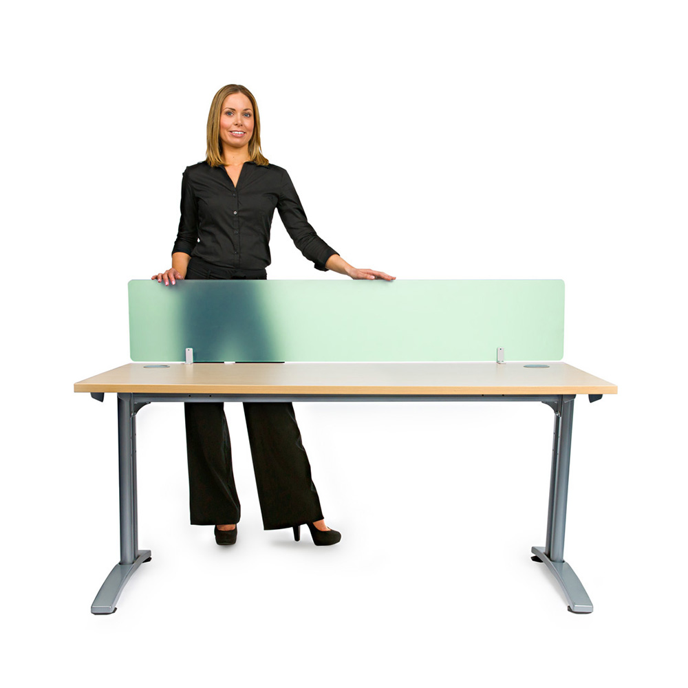 Spectrum Acrylic Desk Screen Allow Light & Visibility With A Frosted Acrylic In Fresh Aqua