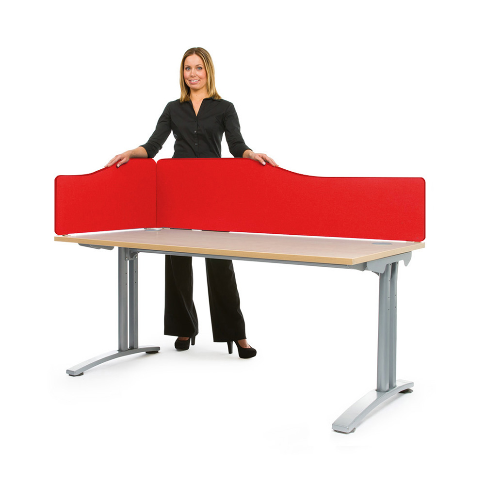 Spectrum Office Desk Screens with Belize Red Fabric