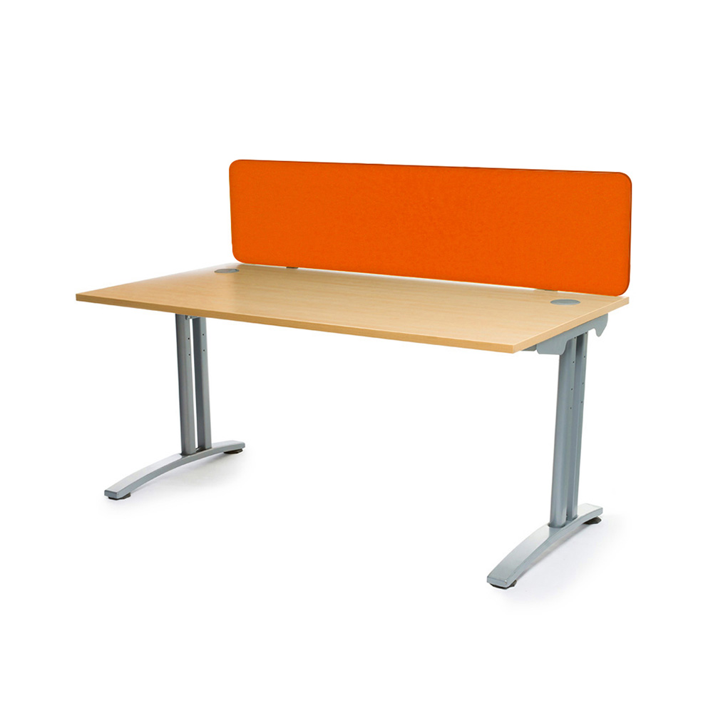 Spectrum Fabric Desk Screens in Blood Orange Fabric 
