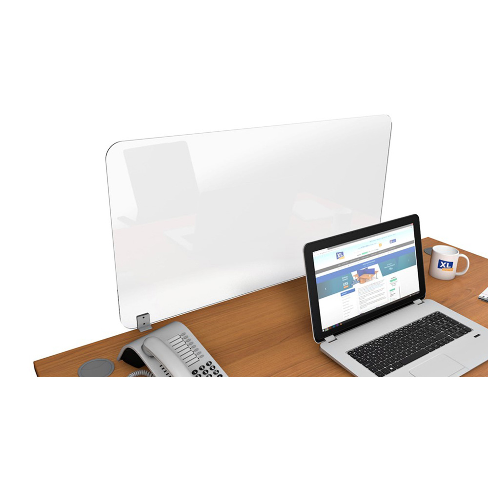 Spectrum Plus Acrylic Glass Desk Screen 1170mm Wide - Can Be Mounted On Yo Any Work Desk, Reception Counter For Employee Protection