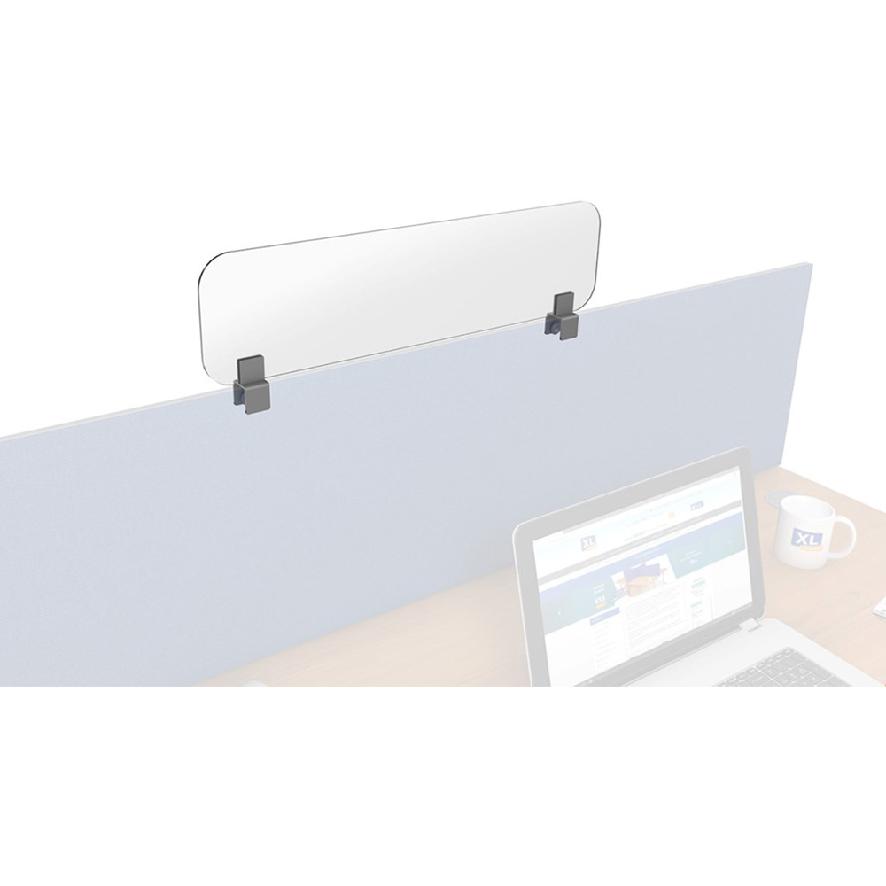 Spectrum Plus Desk Screen Topper 770mm Wide Includes Universal Brackets For 25-30mm Thick Office Desk Screens