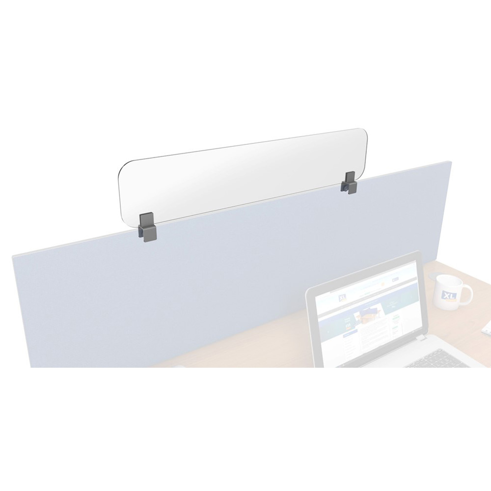 Spectrum Plus Acrylic Glass Desk Screen Topper 970mm Wide - Wipeable and Hygienic Screen Headers