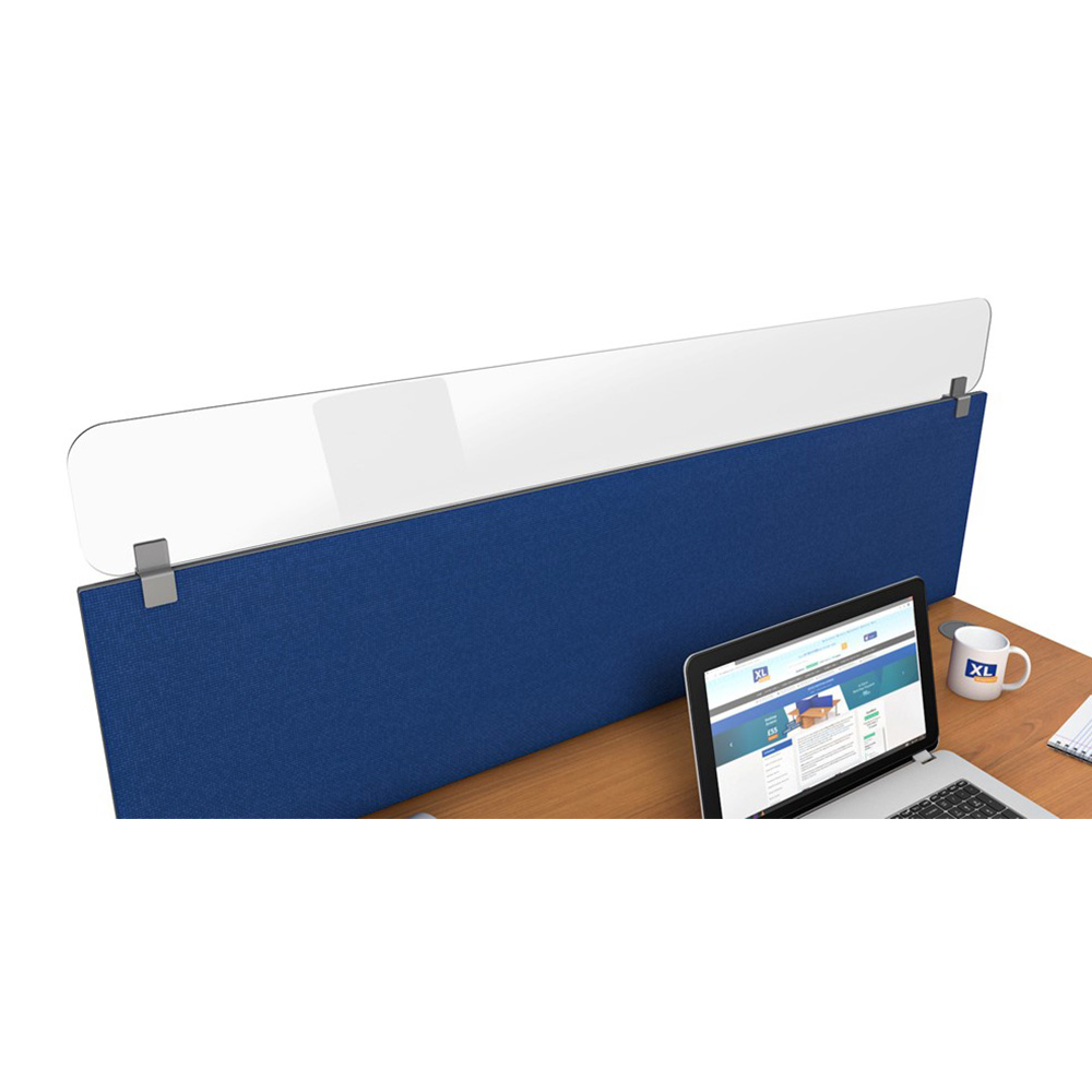 Spectrum Plus Acrylic Glass Desk Screen Topper Can Be Added To Any Existing Fabric Desk Screen
