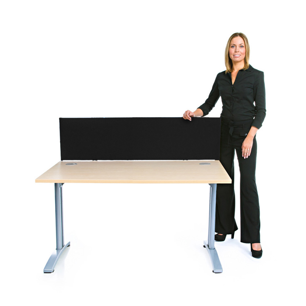 Speedy® Screens For Desks 1400mm Wide With Black Fabric 
