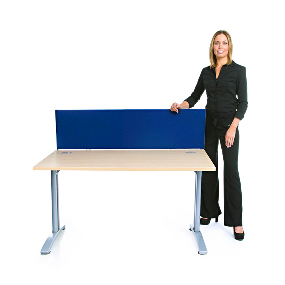 Speedy® Desk Dividers 140mm (w) With Royal Blue Fabric And Silver Trim
