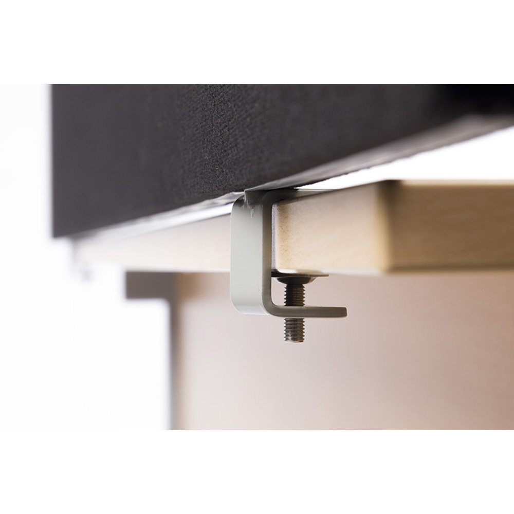 Speedy® Desk Screens Are Mounted on To Desks Using Adjustable Desk Clamps