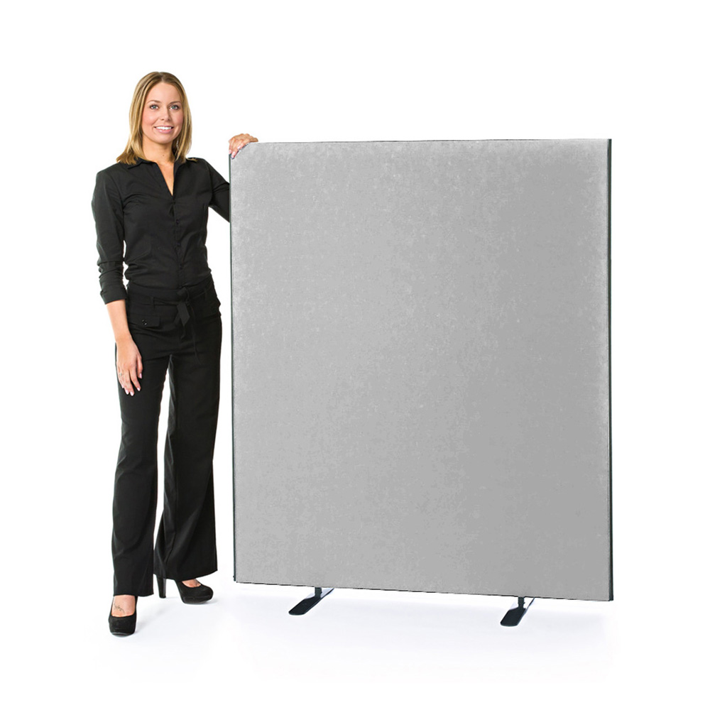 Free Standing Speedy® Office Screens 1600mm High in Grey With A Silver/Grey PVC Edge