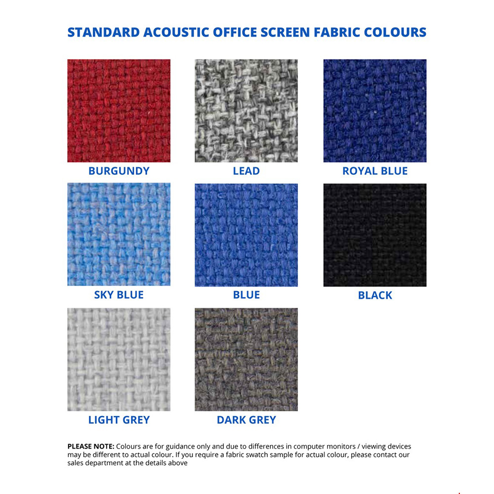 Standard Acoustic Screens Are Available With A Choice of Eight Fabric Colours 