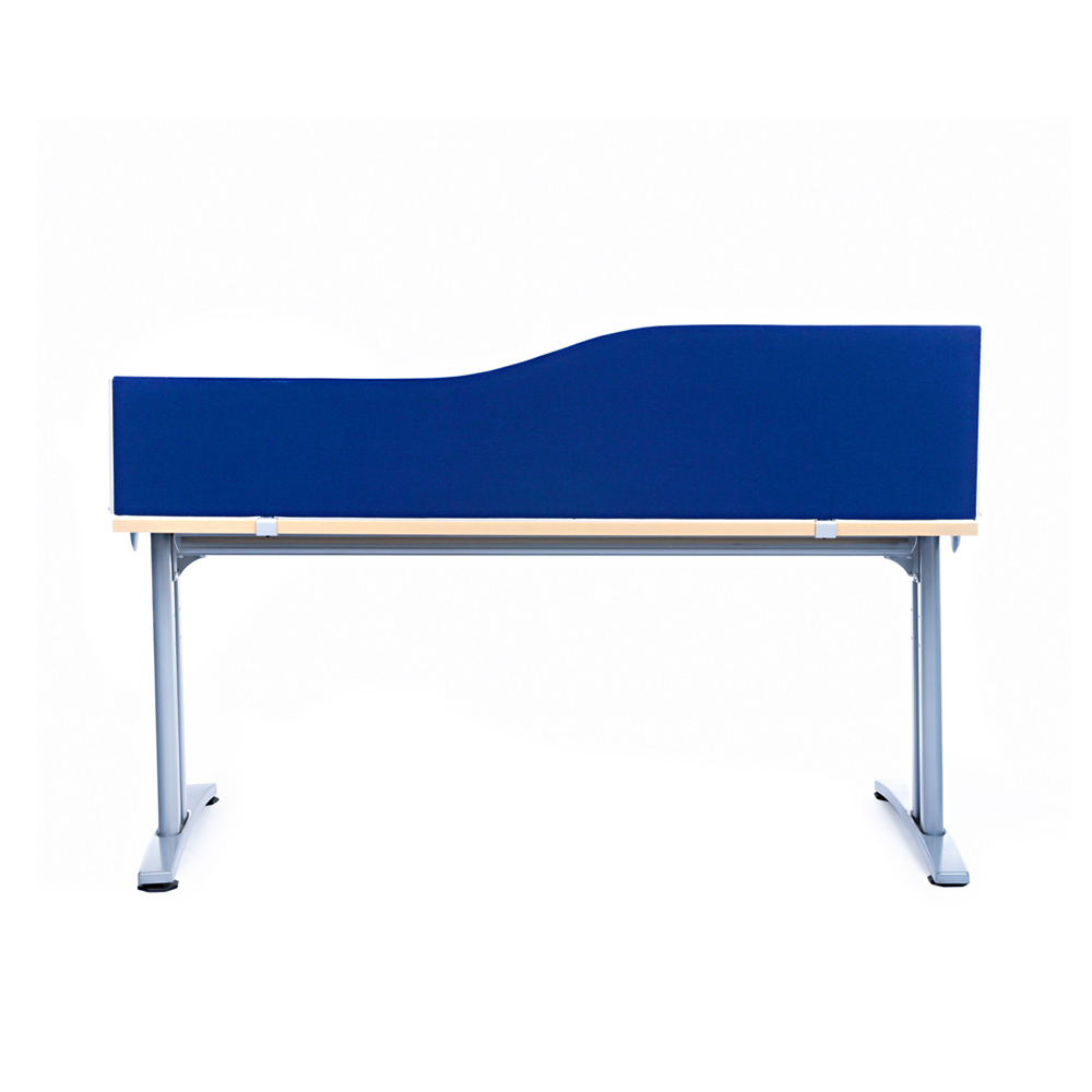 Back View of The Standard Acoustic Desk Screens Wave Shape In Royal Blue Fabric 
