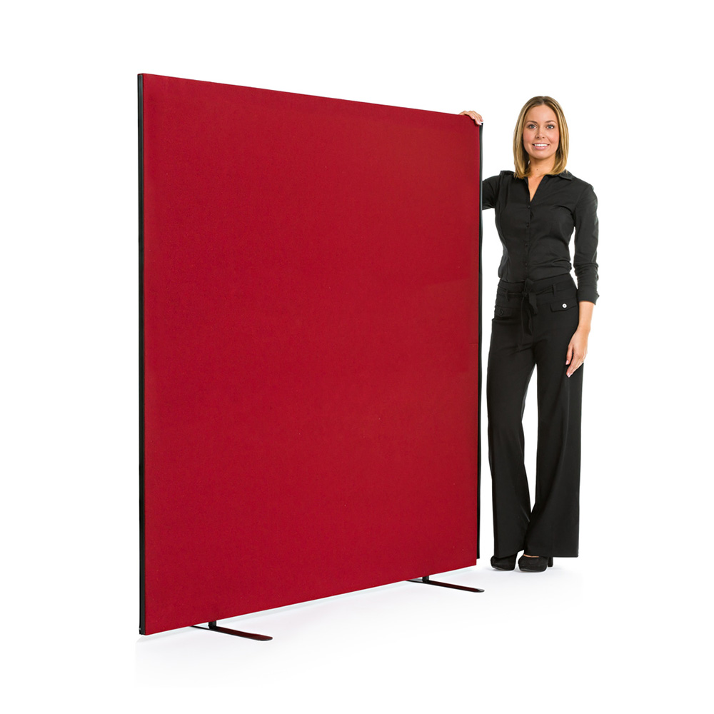 Standard Acoustic Office Screens Straight In Burgundy - Linkable Partitions For Offices