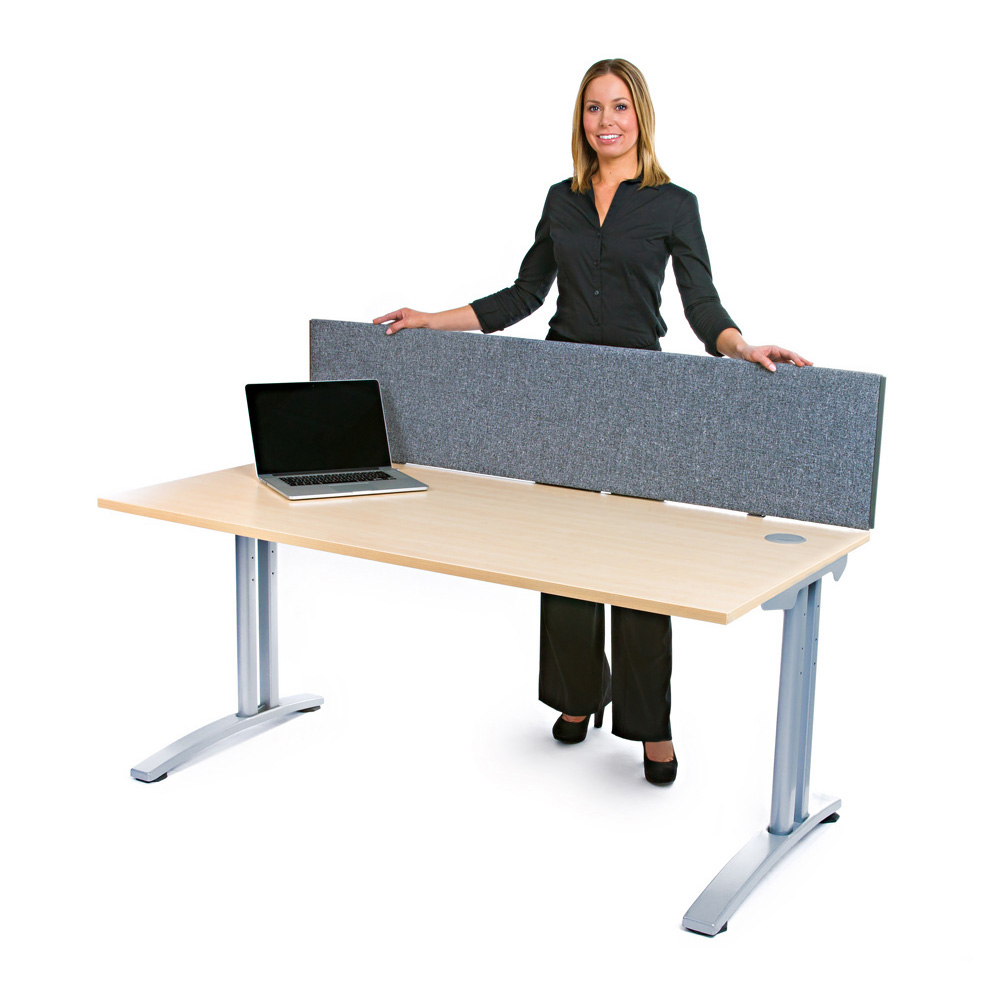 Standard Desk Divider Screens In Light Grey - Partition Office Workstations To Create Privacy And Reduce Distractions