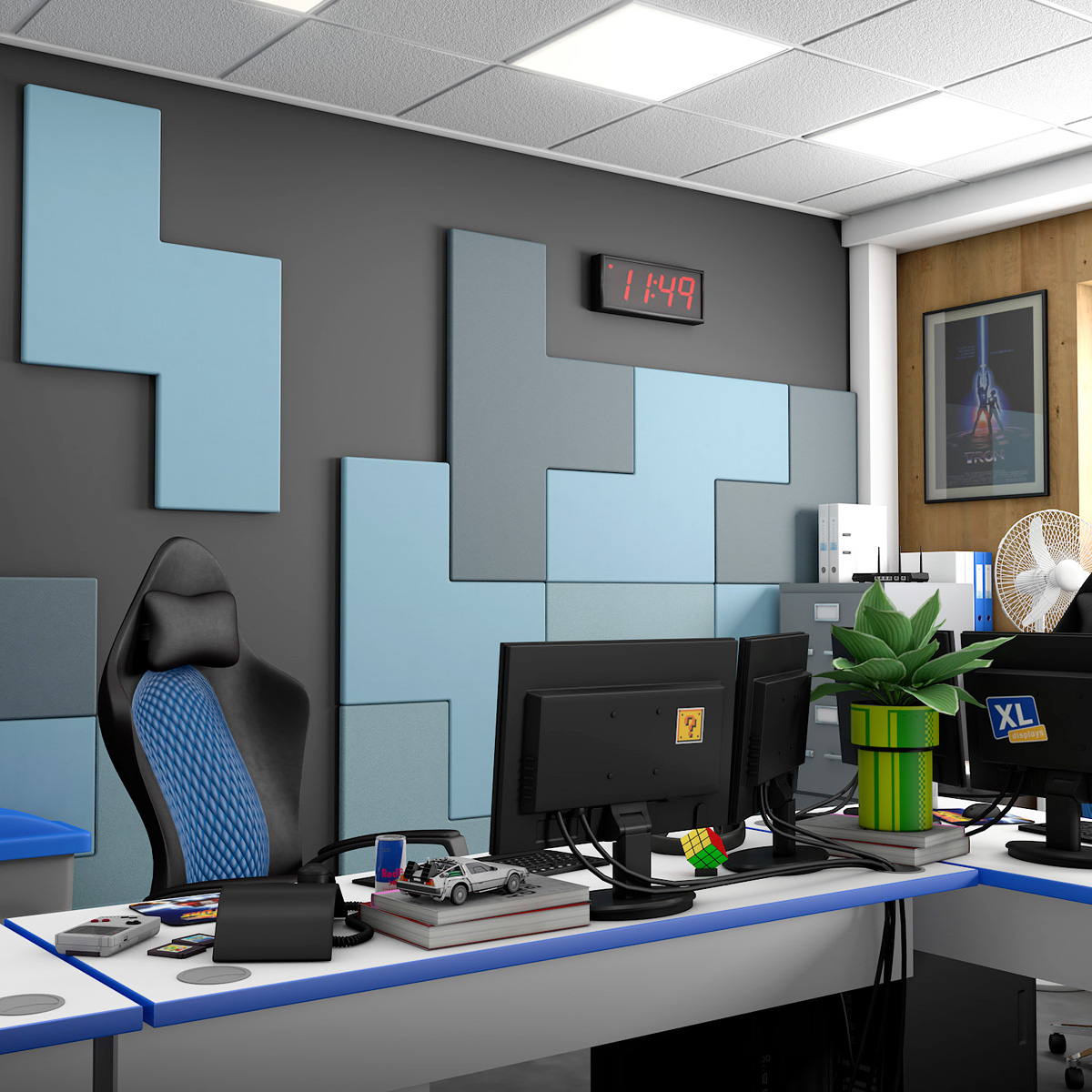 TETRATAK™ Tetris Style Acoustic Panels Create Fun & Decorative Wall Designs 